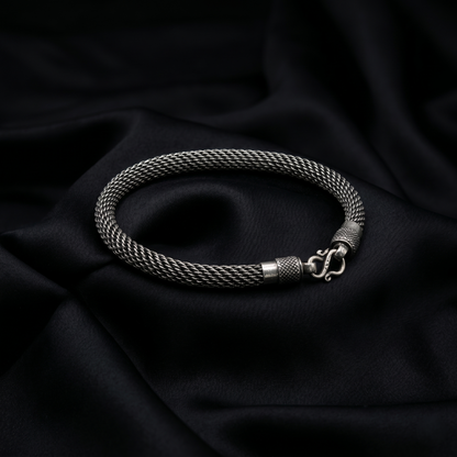 Handcrafted Intricate Woven Sterling Silver Bracelet