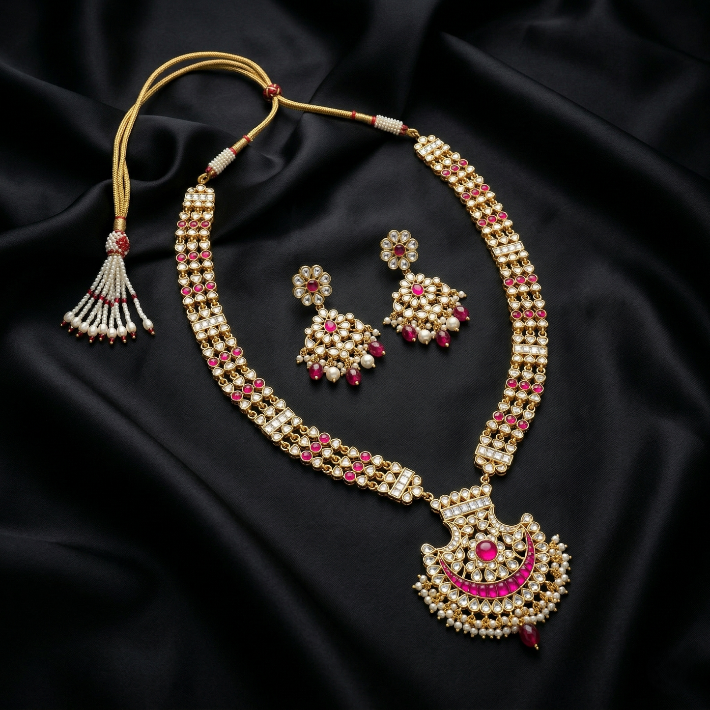 Royal Chandbali Heritage Silver Necklace Set