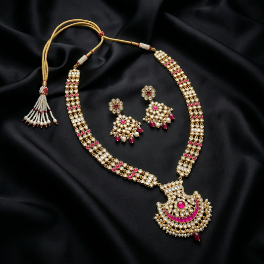 Royal Chandbali Heritage Silver Necklace Set
