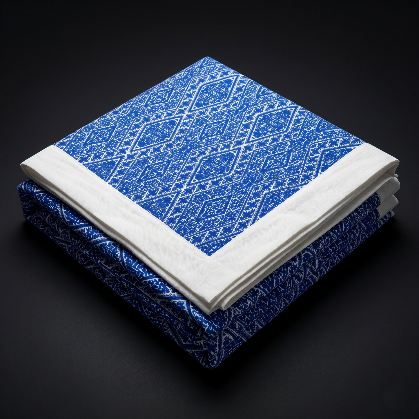 Indigo Geometric Simplicity Artisan Khadi Bedcover
