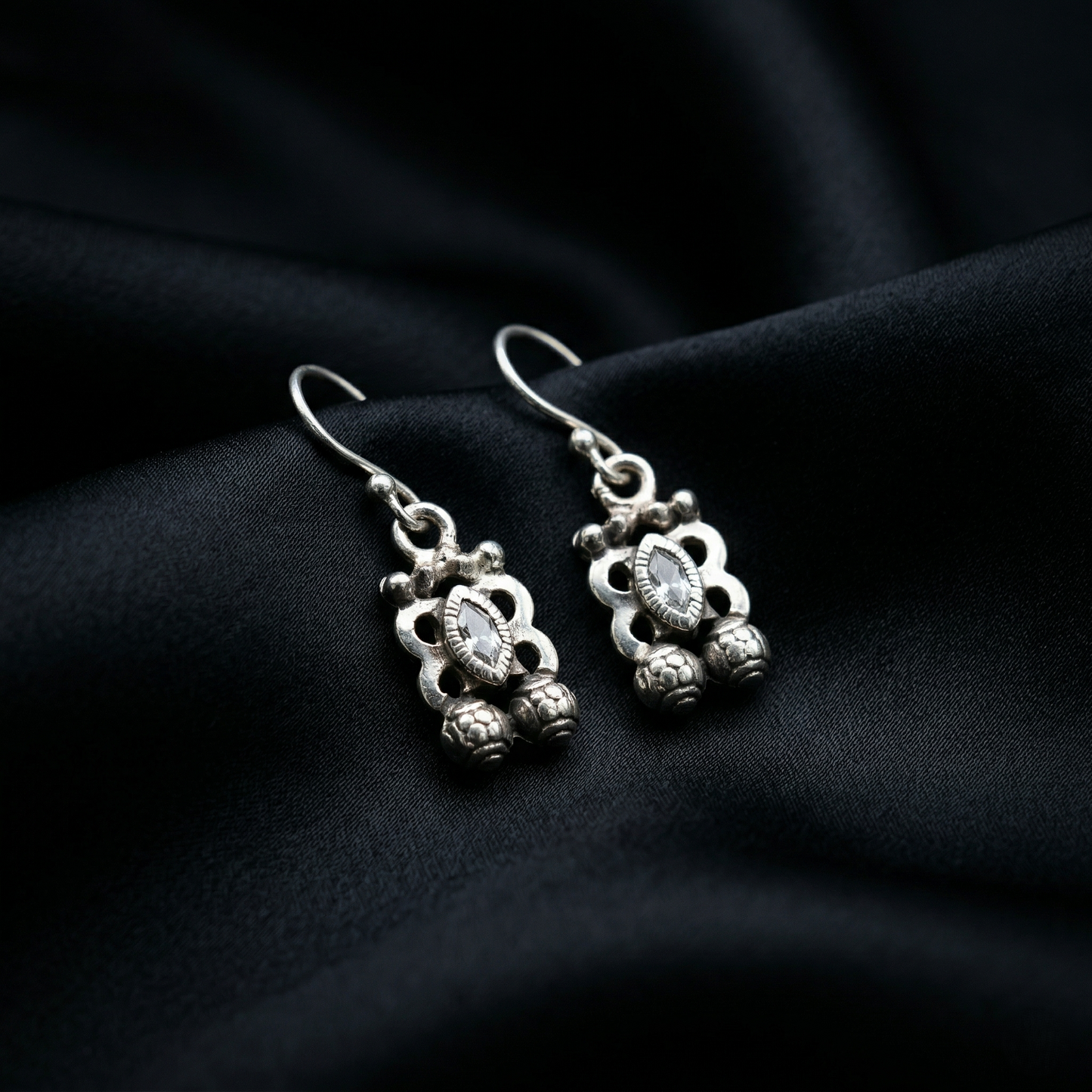Antique-Finish 92.5 Sterling Silver Drops