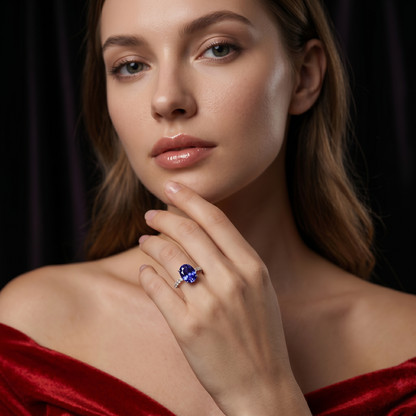 Oval Tanzanite White Gold Diamond Ring