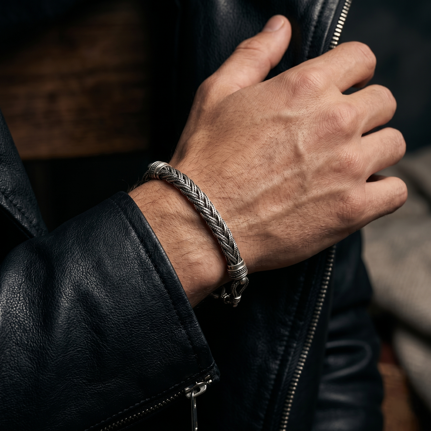 Intricate Handcrafted Braided Sterling Silver Bracelet