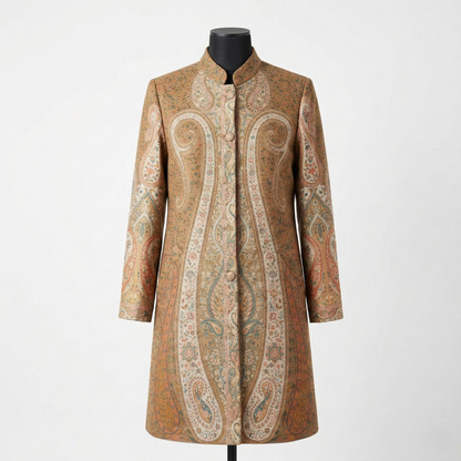 Elegance Defined Intricate Paisley Tapestry Coat