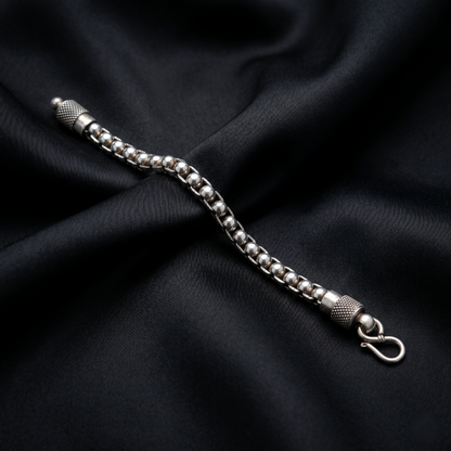 Artisanal Handcrafted Sterling Silver Bead Bracelet