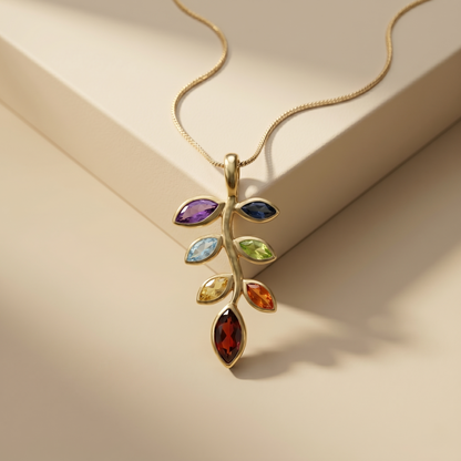 Multi-Stone Style Silver Pendant