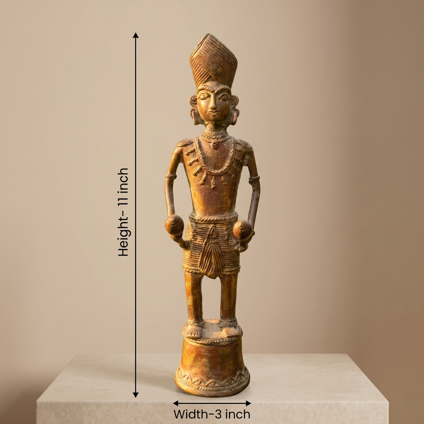 Antique Dhokra Style Brass Tribal Figurine