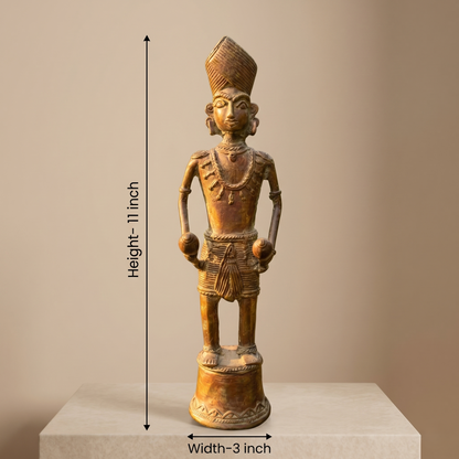 Antique Dhokra Style Brass Tribal Figurine