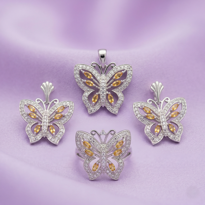 Celestial Flutter 92.5 Silver Pendant Set