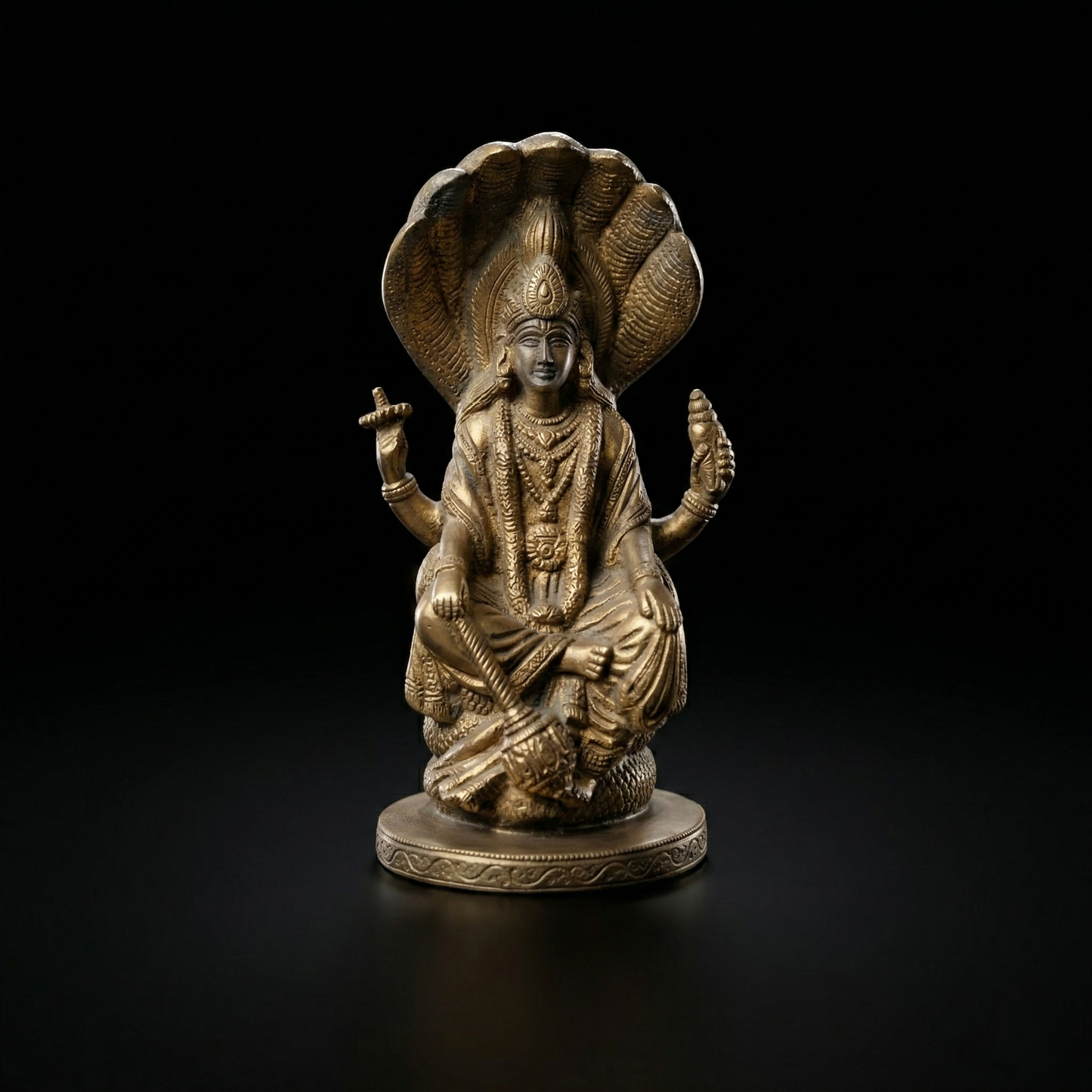 Handcrafted Brass Lord Vishnu Sheshnag Idol