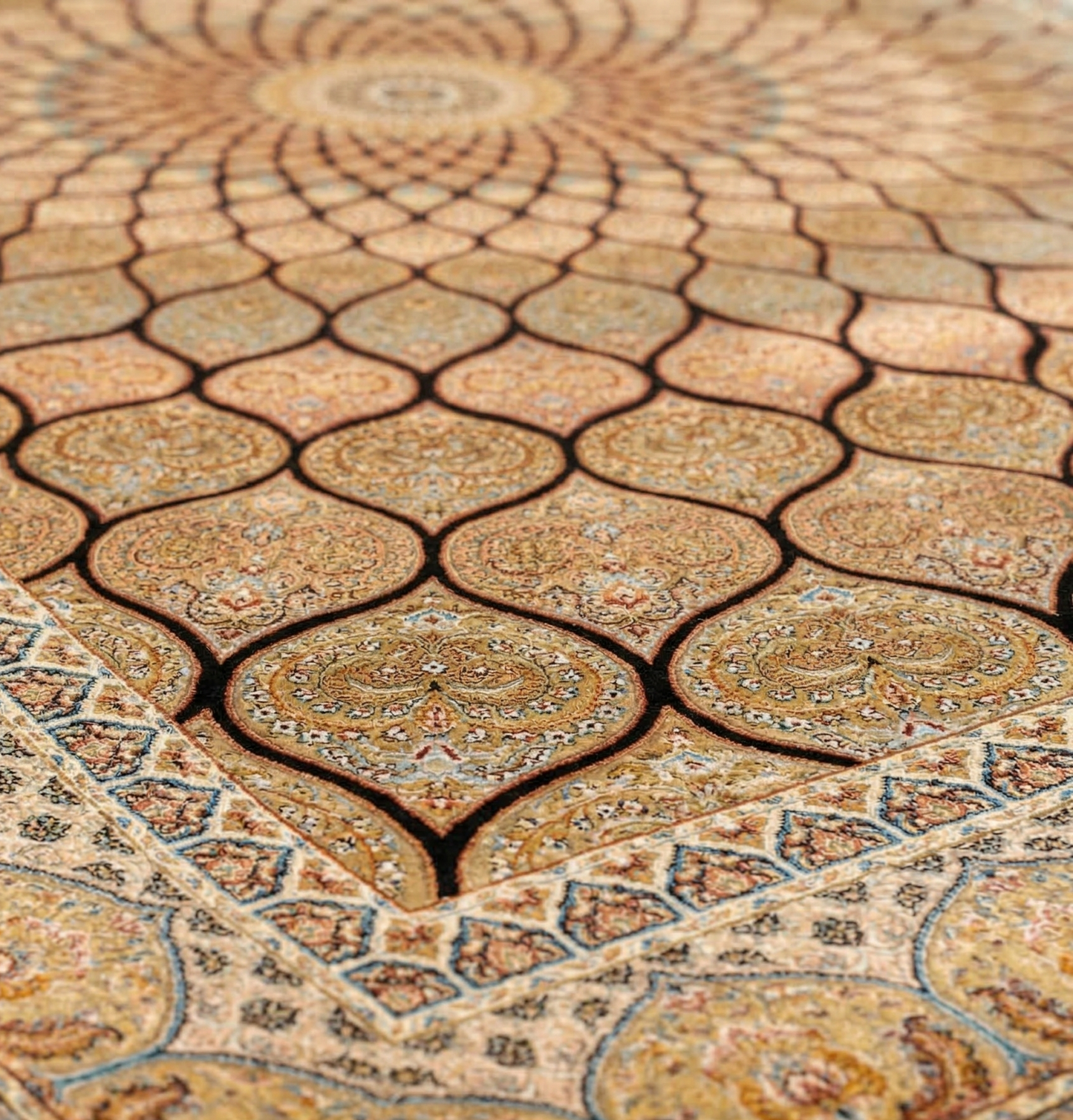 Gilded Mandala Intricate Hand Tufted Silk Rug