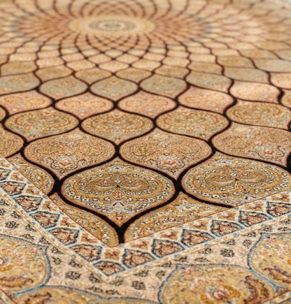Gilded Mandala Intricate Hand Tufted Silk Rug