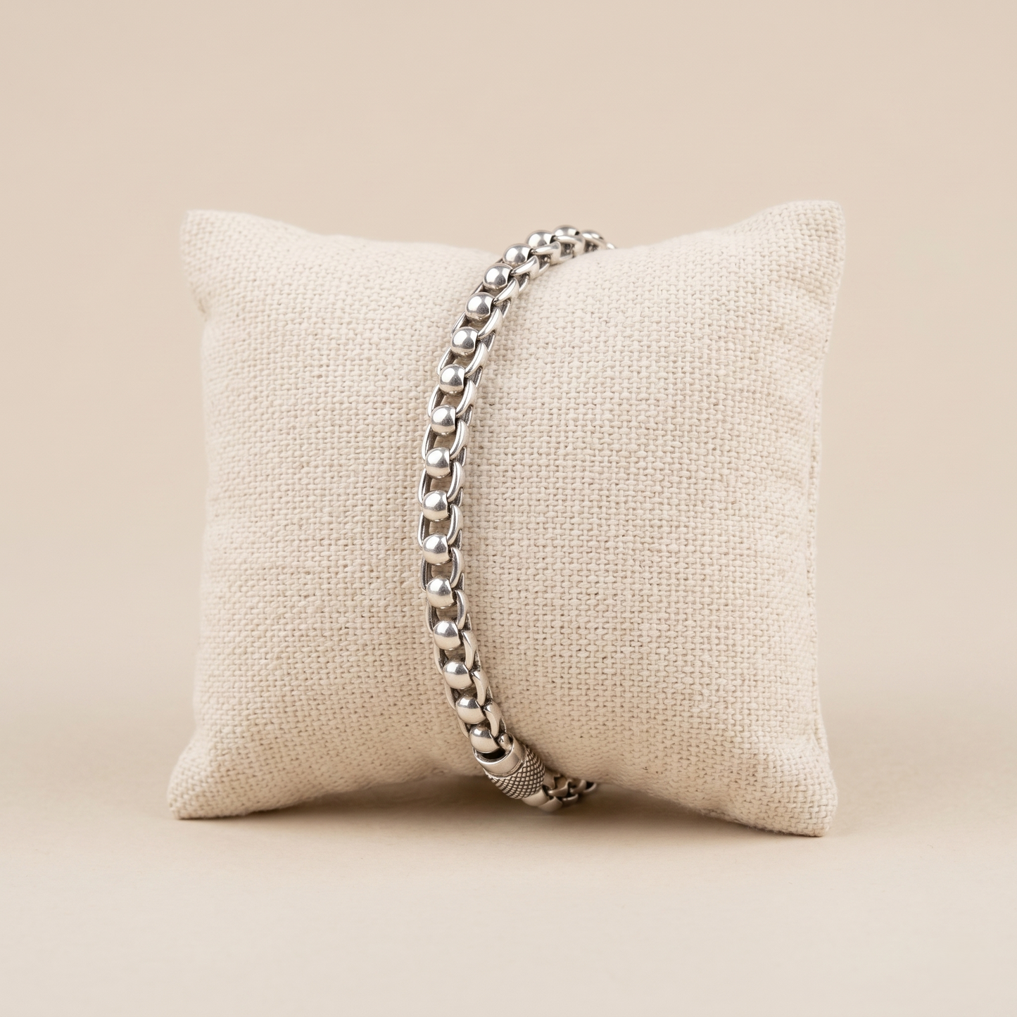 Artisanal Handcrafted Sterling Silver Bead Bracelet