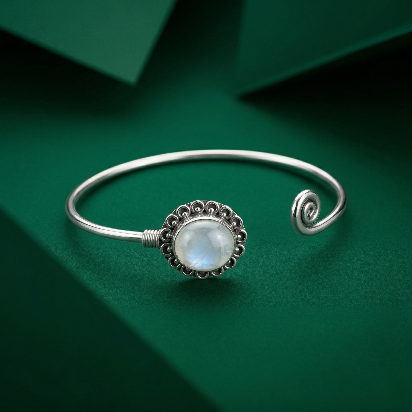 Celestial Moonlight 92.5 Sterling Silver Bangle