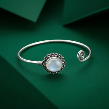 Celestial Moonlight 92.5 Sterling Silver Bangle
