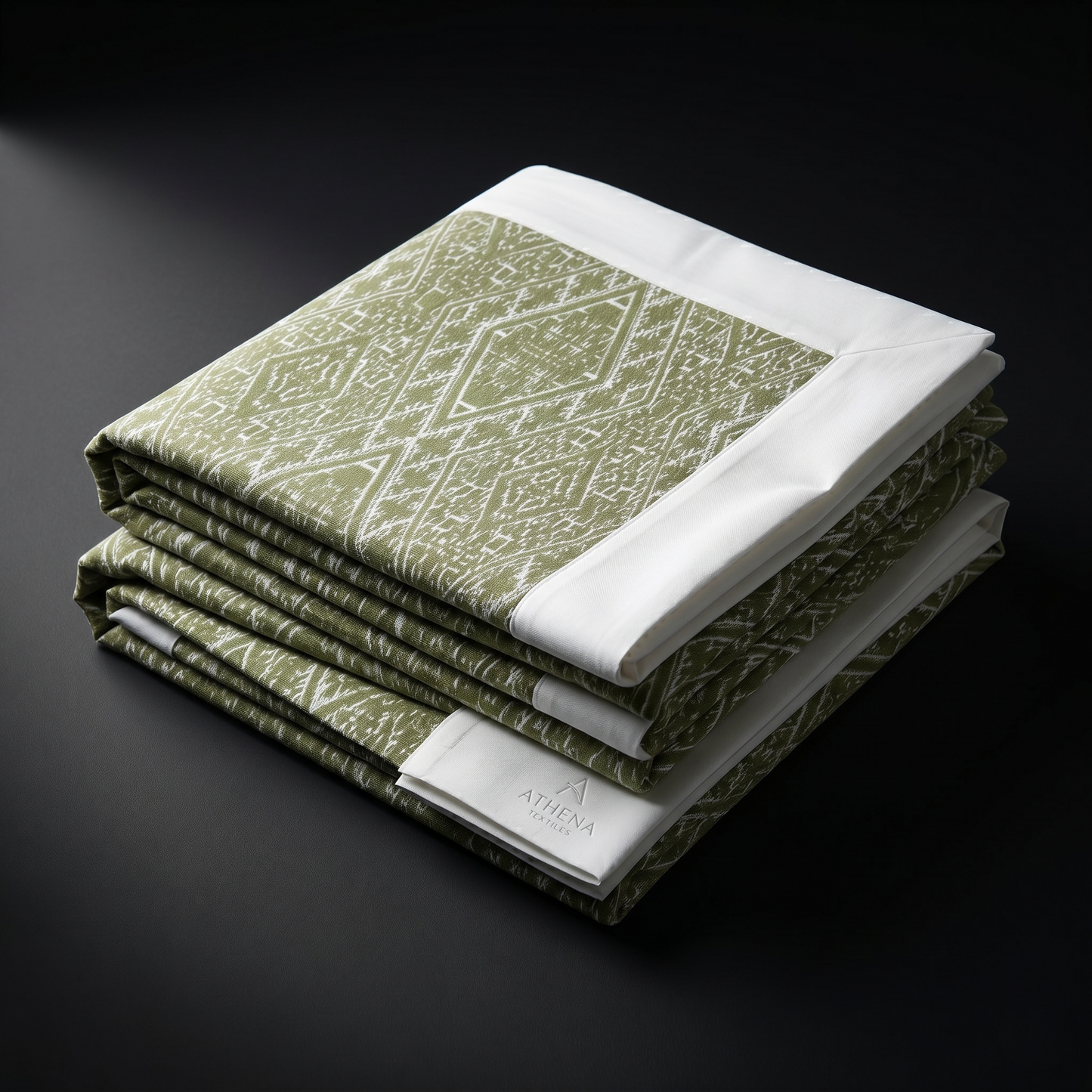 Sage Green Geometric Simplicity Cotton Bedcover