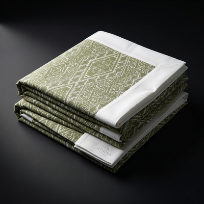 Sage Green Geometric Simplicity Cotton Bedcover