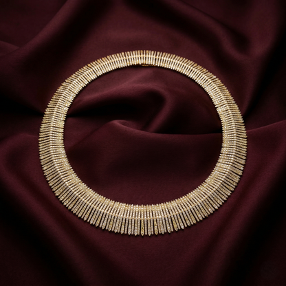 Radiant 18K Gold Sunburst Statement Necklace