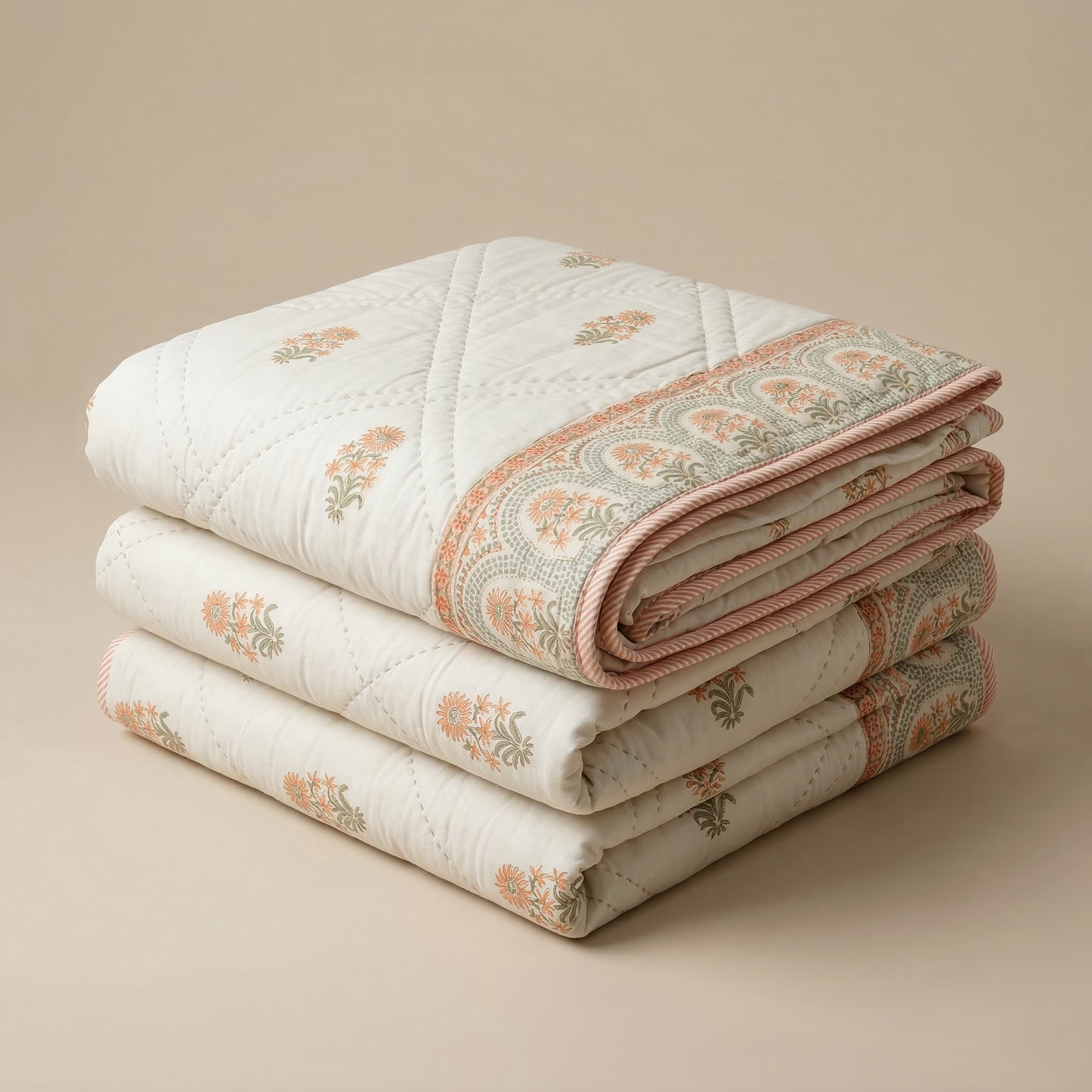 Floral Heritage Hand Block Quilt