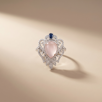 Vintage Regal Quartz Statement Gold Ring