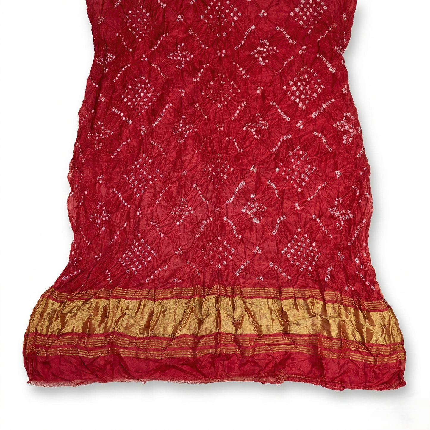 Royal Crimson Handcrafted Bandhani Silk Dupatta