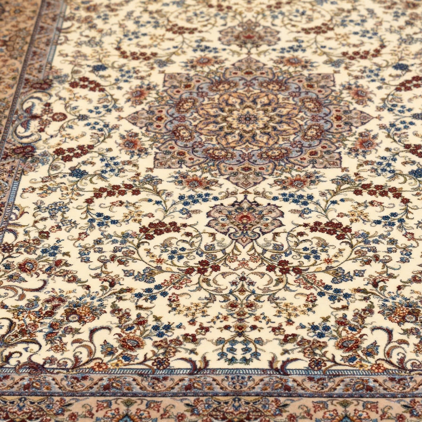 Floral Medallion Hand-Tufted Persian Rug