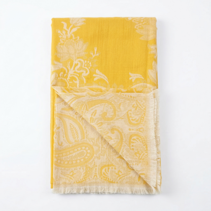 Elegant Paisley Jacquard Woolen Blanket