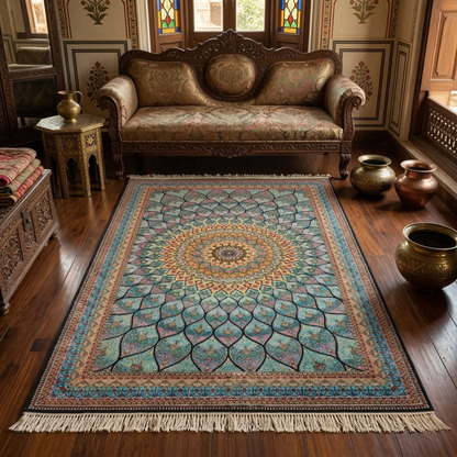 Intricate Mandala Medallion Persian Style Rug