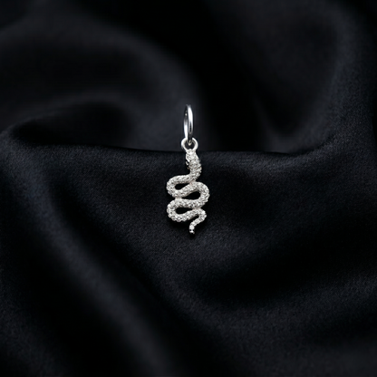 The Serpentine Silver Diamond Pendant