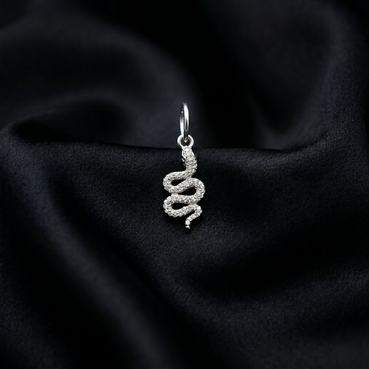 The Serpentine Silver Diamond Pendant