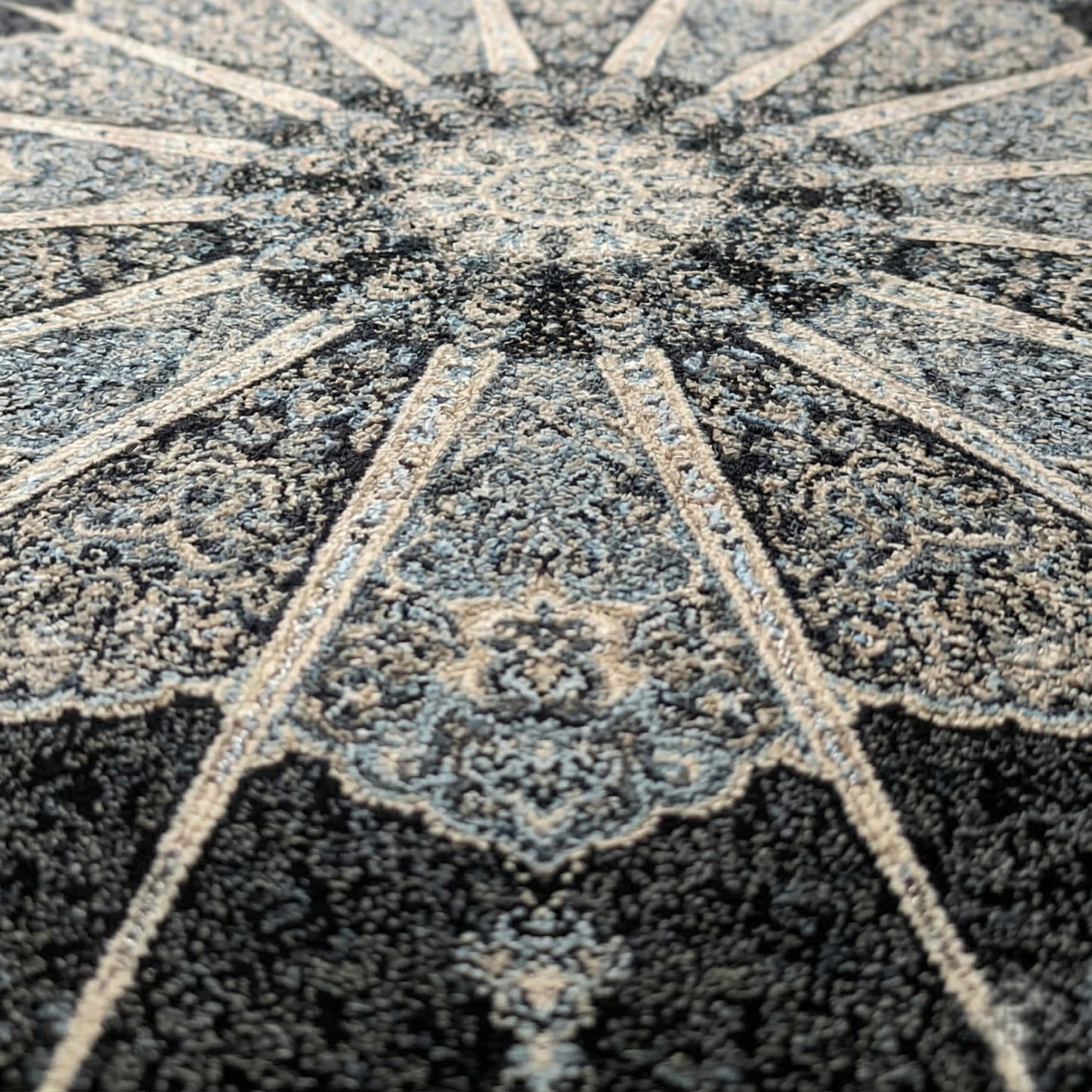 Majestic Midnight Medallion Hand Woven Area Rug