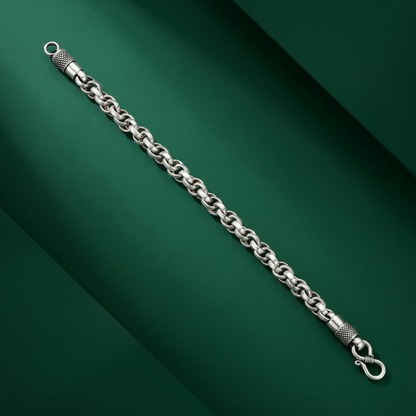 Oxidized Silver Bold Textured Link Bracelet