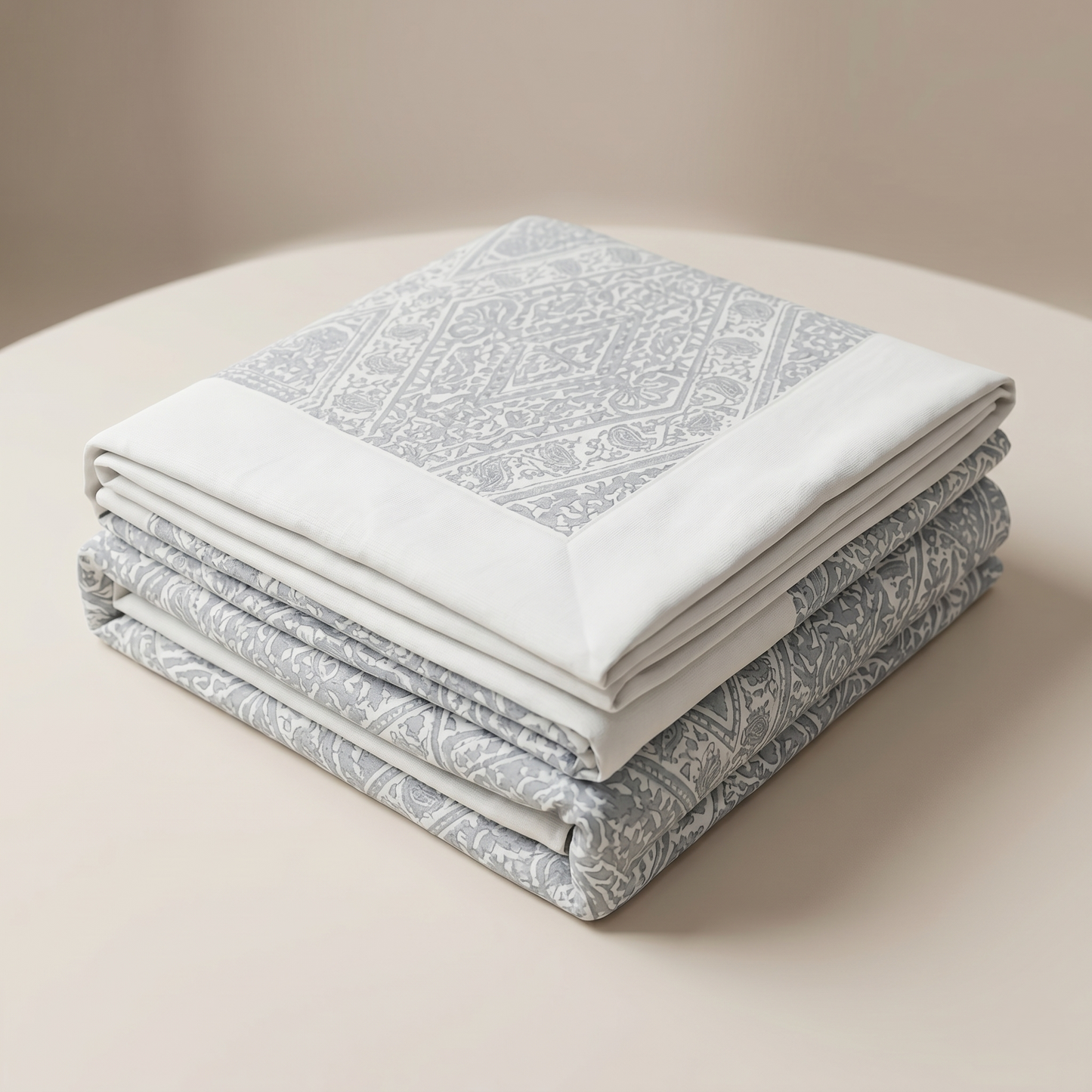 Geometric Simplicity Pattern Luxury Khadi Bedcover