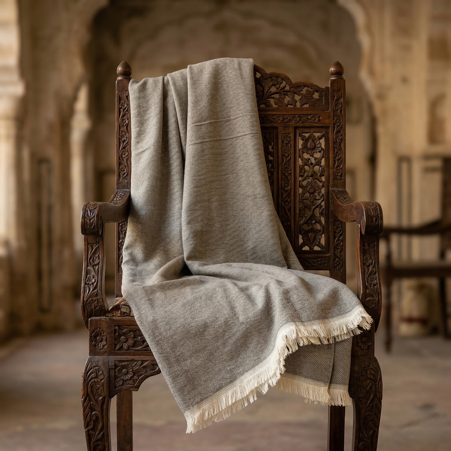 Hand Carved Heritage Pure Wool Oversized Blanket