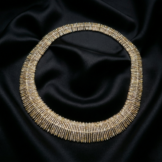 Radiant 18K Gold Sunburst Statement Necklace