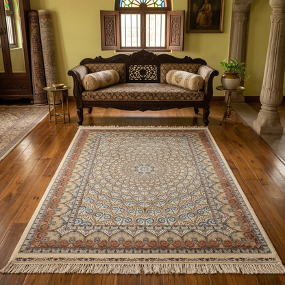 Royal Persian-Inspired Floral Medallion Rug