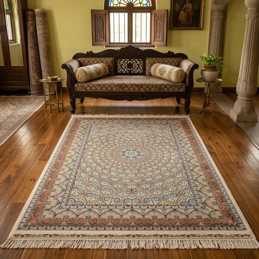 Royal Persian-Inspired Floral Medallion Rug