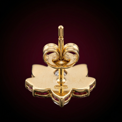 Royal Lotus Ruby Gold Plated Studs