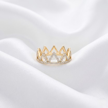 Imperial Crown Diamond Gold Band Ring