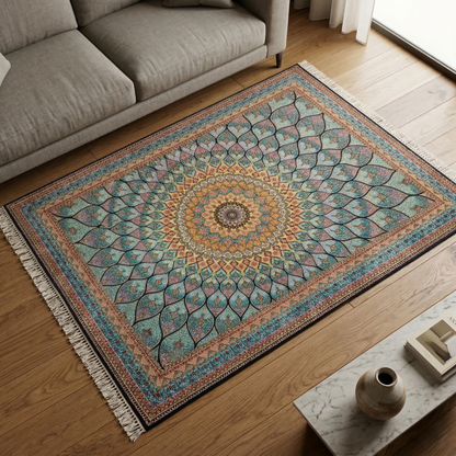 Intricate Mandala Medallion Persian Style Rug