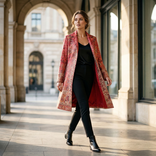 Heritage Tapestry Tailored A-Line Overcoat