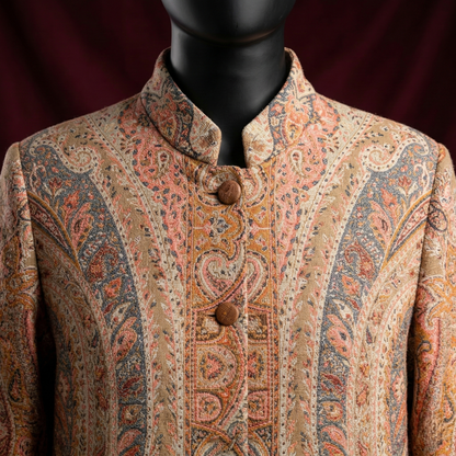 Elegant Intricate Paisley Pattern Long Coat