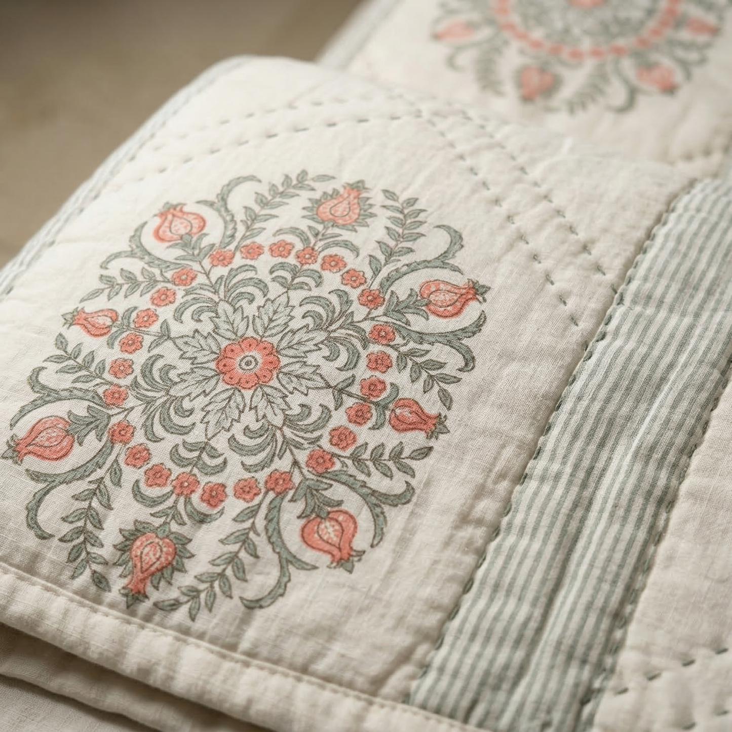 Hand Block Inspired Medallion Quilt