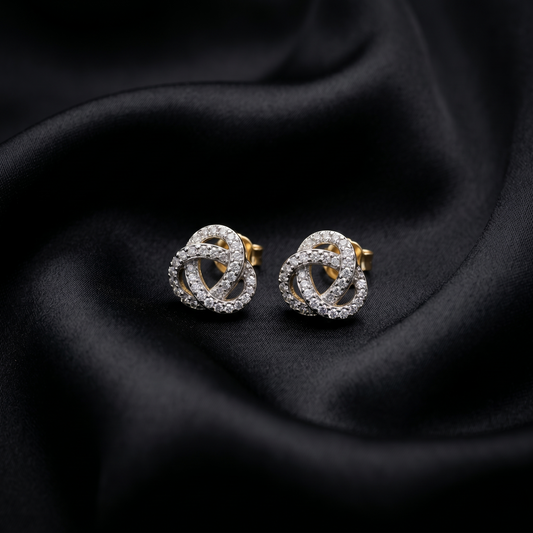 The Eternal Interlocking Silver Stud Earrings