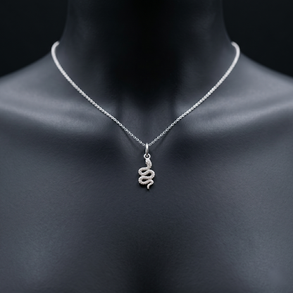 The Serpentine Silver Diamond Pendant