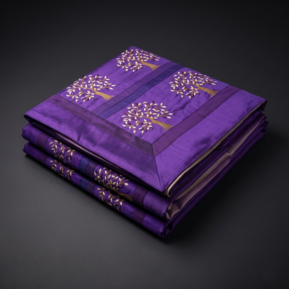 Royal Purple Tree Silk Luxury Bedcover