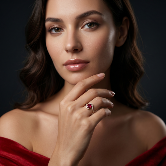 Royal Ruby Twist Diamond Gold Ring