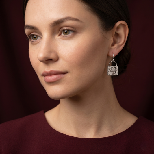 Handcrafted Tree of Life Silver Earrings