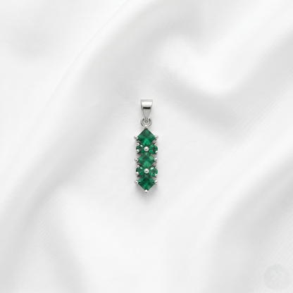 Vintage-Inspired Sterling Silver Emerald Pendant
