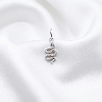 The Serpentine Silver Diamond Pendant
